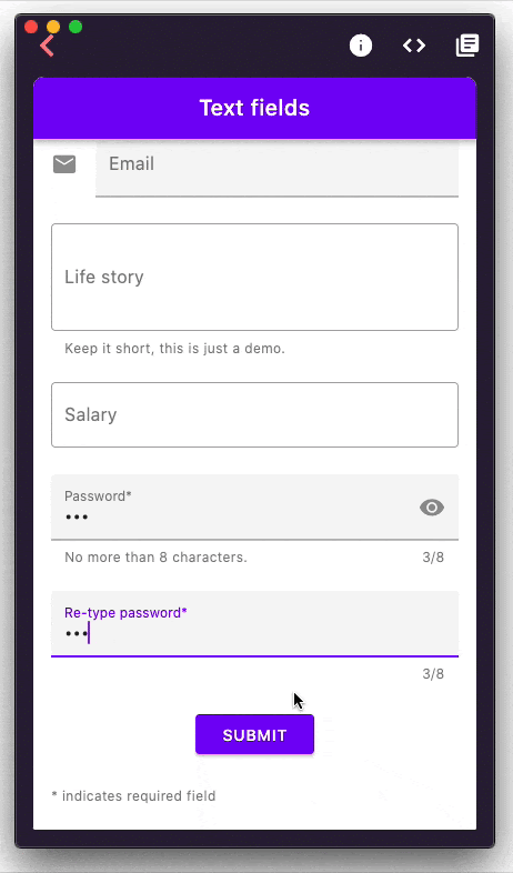 new mouse cursors over existing widgets on Android
